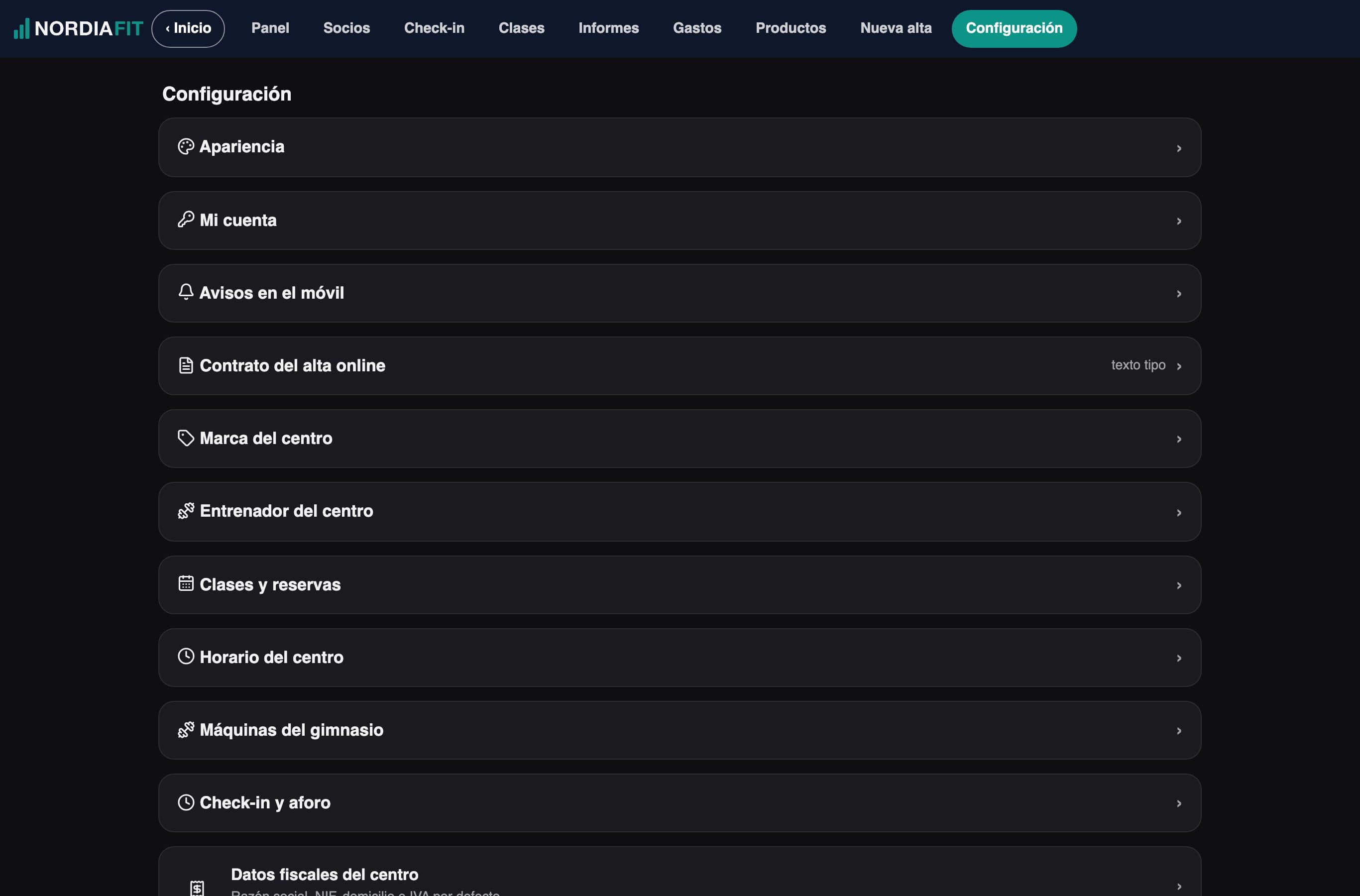 Settings: logo, gym colors and automatic check-out