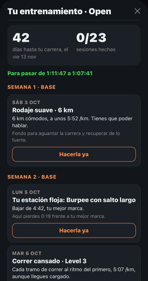 8Round: el plan de entrenamiento por semanas