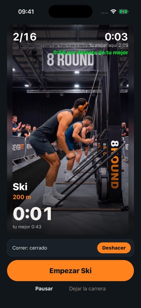 8Round: mid-race, «Undo» above the button and «Pause» below
