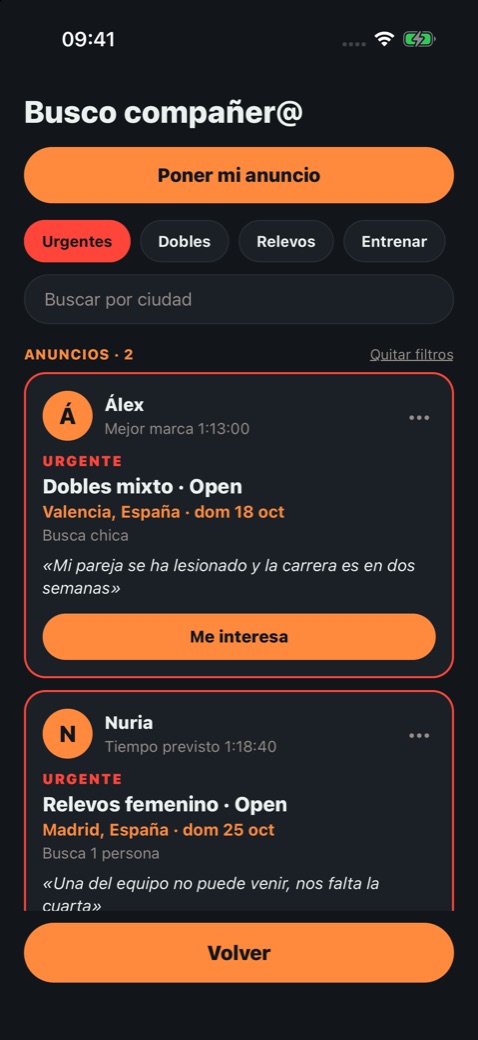 8Round, Find a teammate: the board with the Urgent filter (example ads)