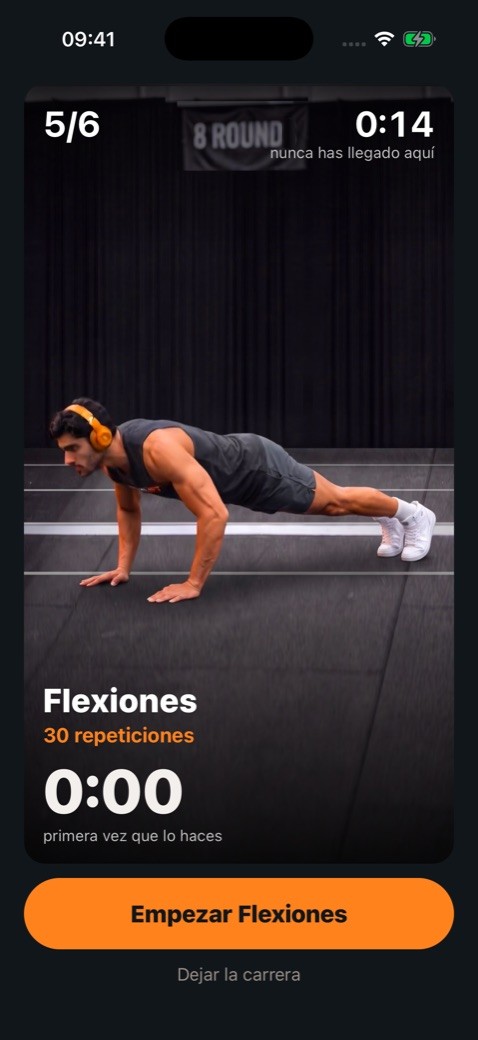 8Round: the level test, push-ups with Hugo's video