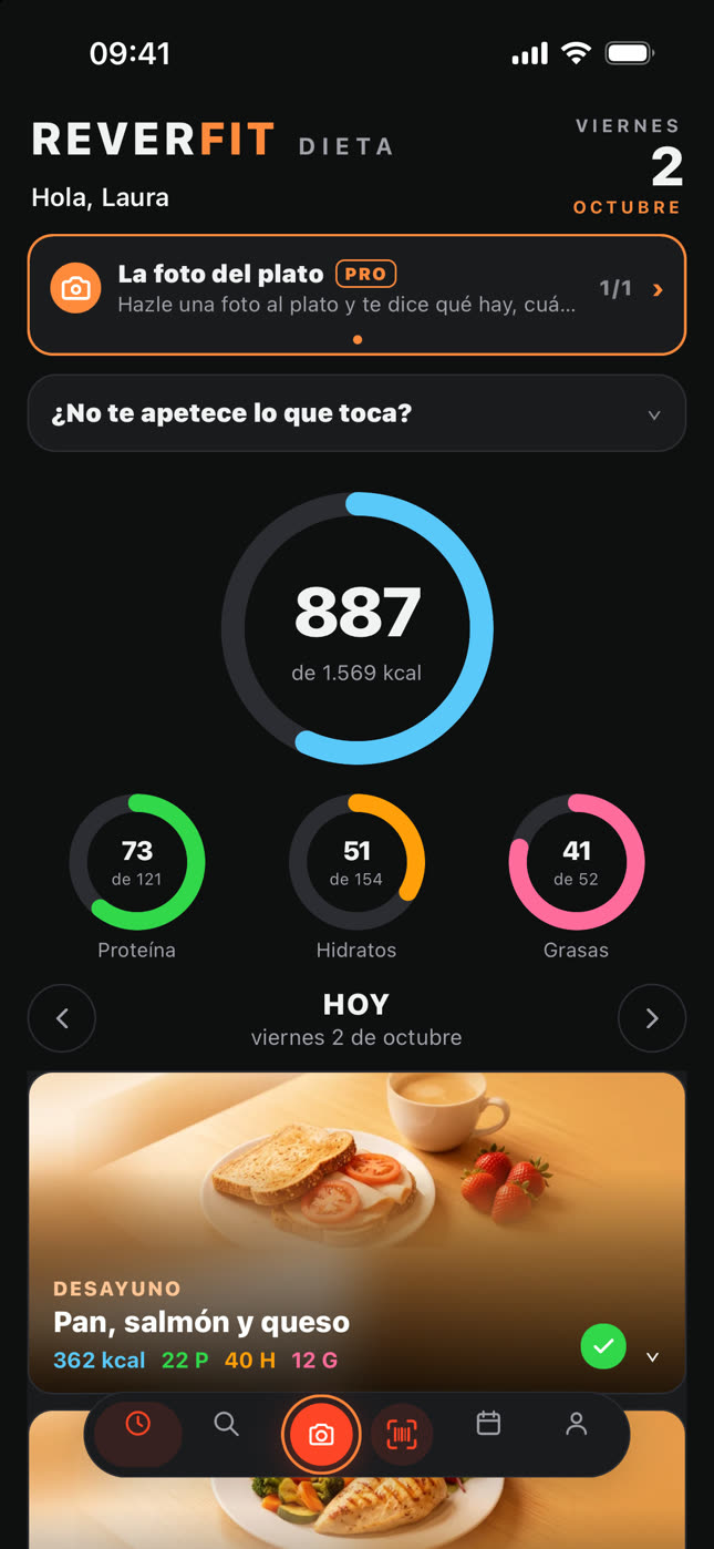 Reverfit Diet (in Spanish): the calorie and macro rings