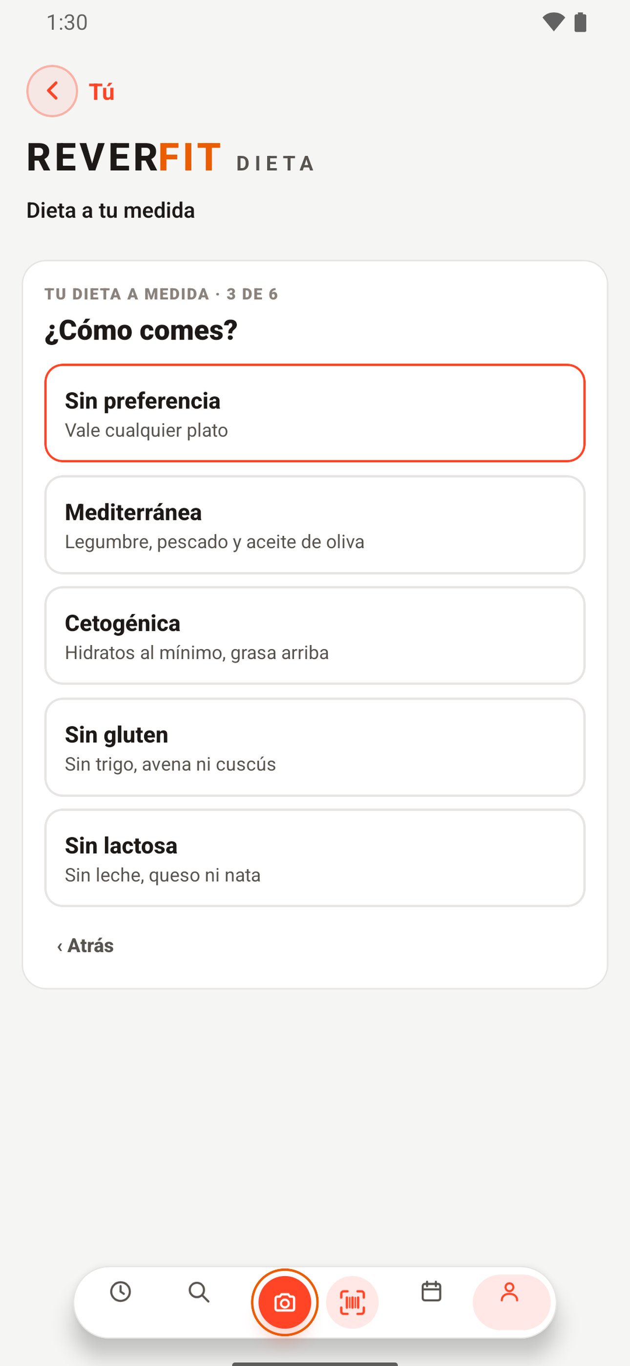 App de dieta: la dieta a su medida: mediterránea, cetogénica, sin gluten o sin lactosa, ajustada a sus calorías y macros