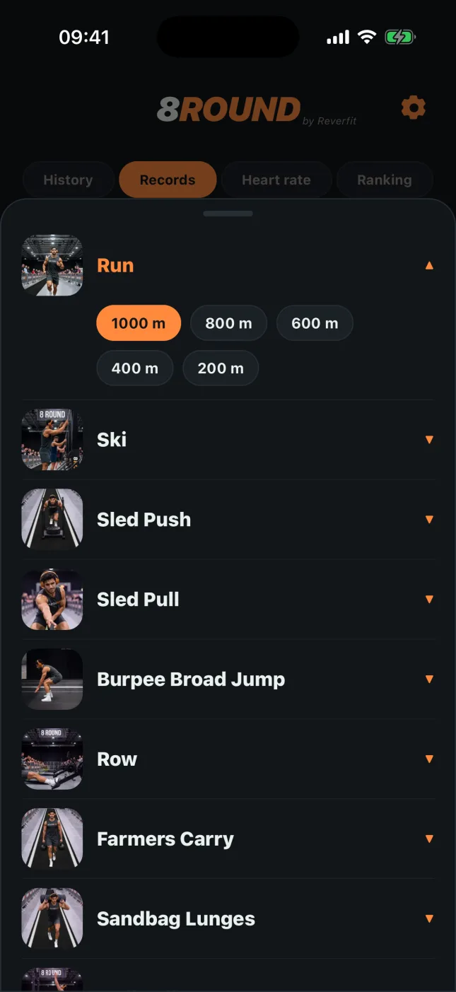 8Round: Records, with the station picker with photos