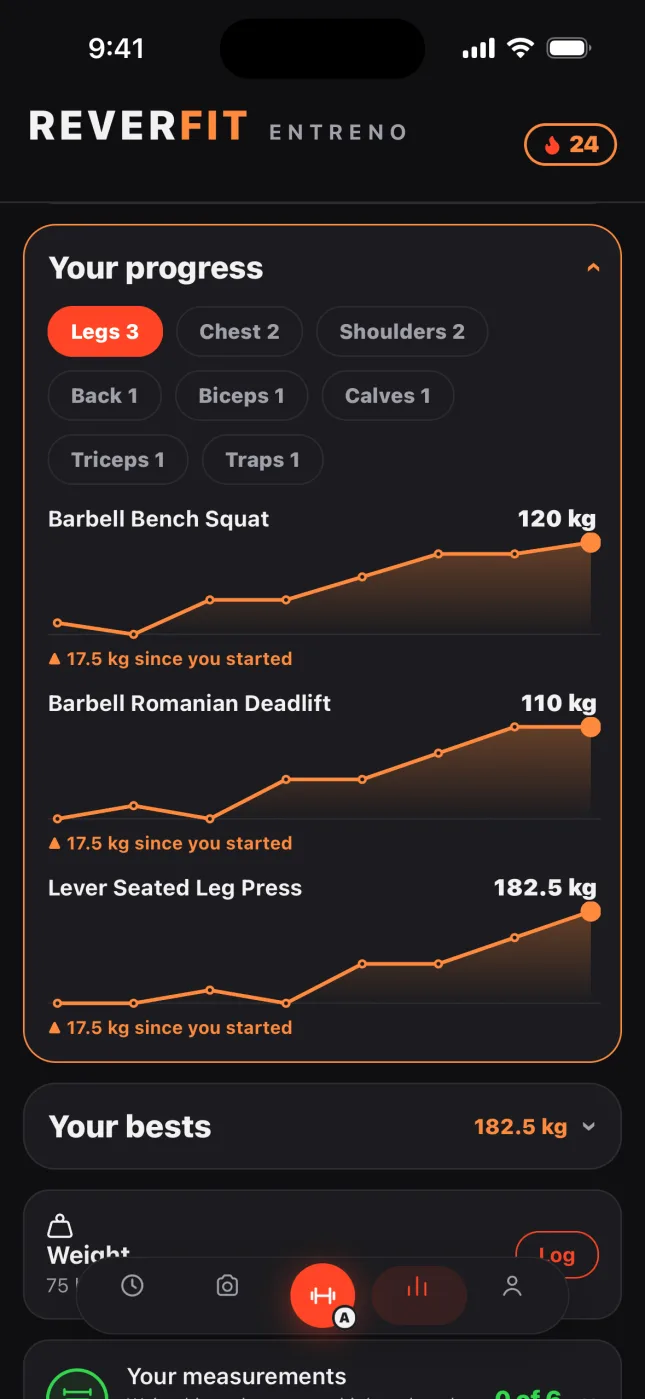 Reverfit Workout: your progress