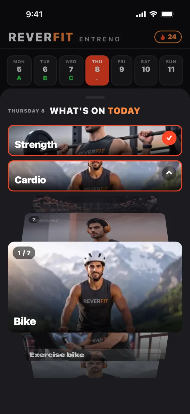 Reverfit Workout: what's on today, with strength and cardio