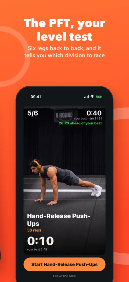 The PFT, your level test: six legs back to back, and it tells you which division to race