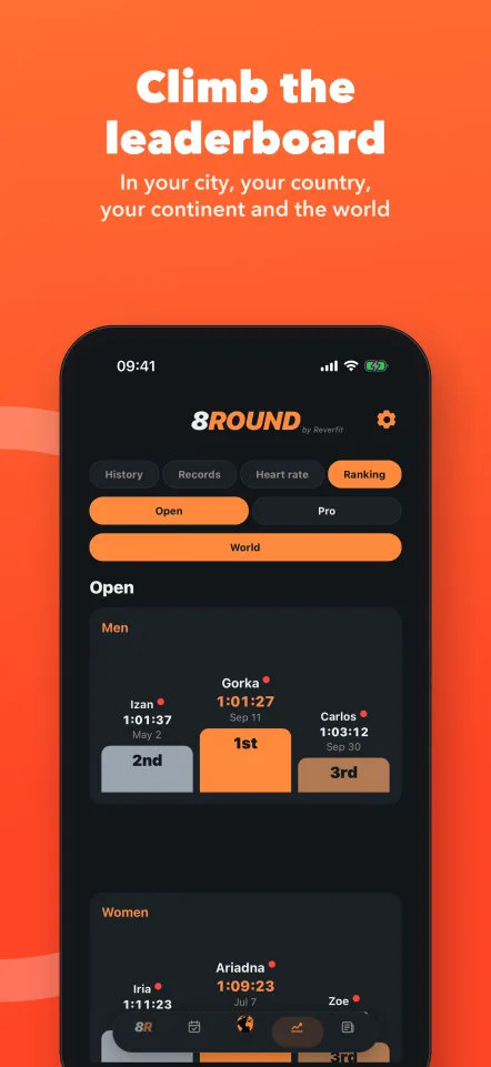 Climb the leaderboard: in your city, your country, your continent and the world