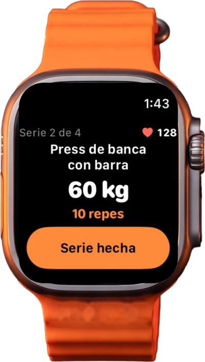 Reverfit Workout on the Apple Watch: the set with its weight and reps